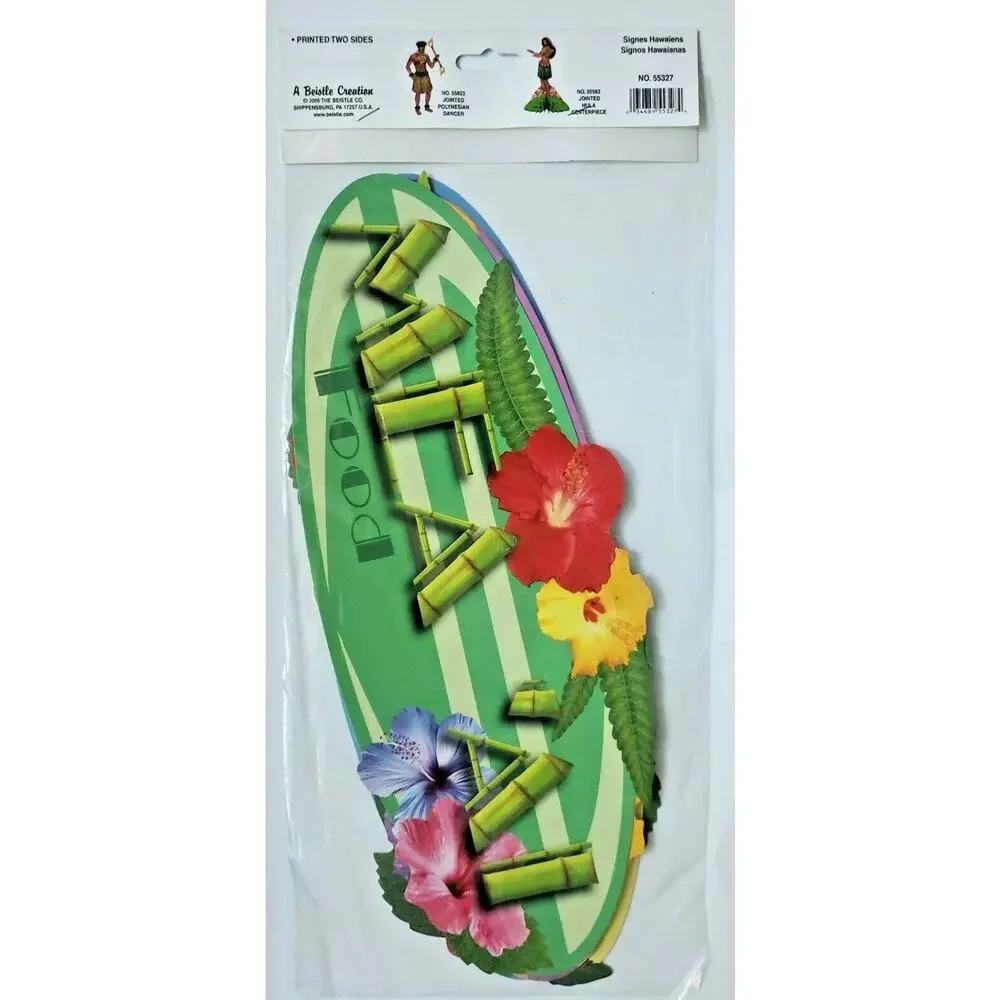2005 Beistle Hawaiian Sign Cutouts 4-16
